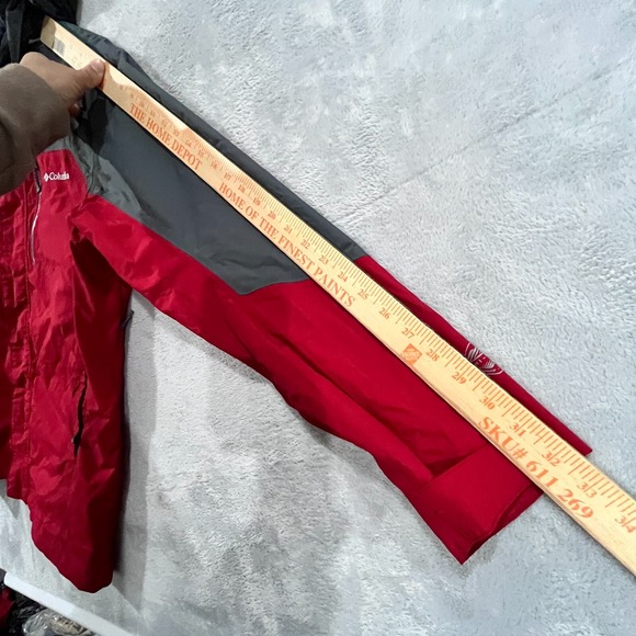 Columbia‎ Interchange Omni-Tech Jacket Mens XL Red Waterproof Ski Hood Full Zip - Picture 11 of 12